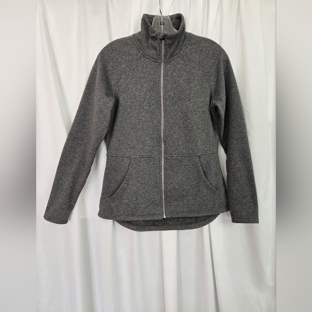 Skechers Gray Women's Full Zip Jersey Fall Mock Neck Jacket Size S - Picture 2 of 8